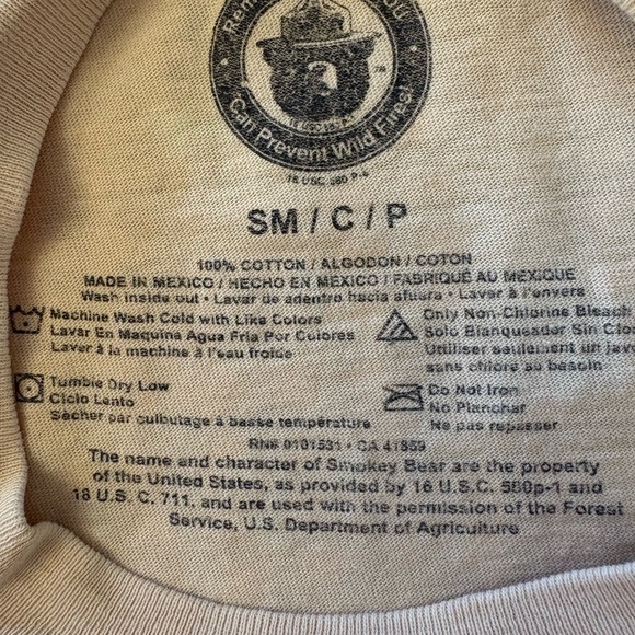 Smokey The Bear Tan Yellow Graphic Tee - Picture 13 of 16